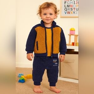 NWT Cozy Blue and Mustard Toddler Outfit